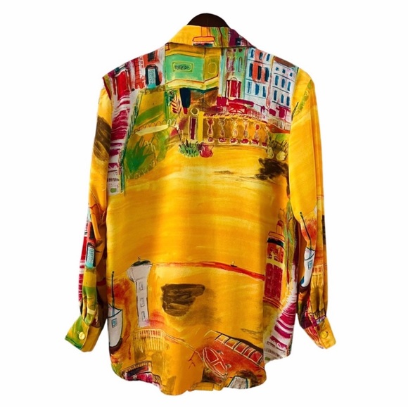 Vintage Saint Germain Paris Oversized Button Up Top Wearable Art - Picture 10 of 13